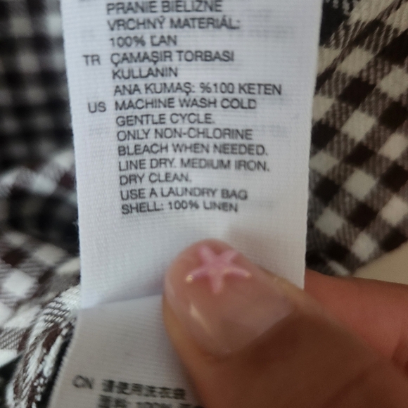 & Other Stories | Puff Sleeve 100% Linen Gingham Wrap Mini Dress - Size 2 - Picture 12 of 12